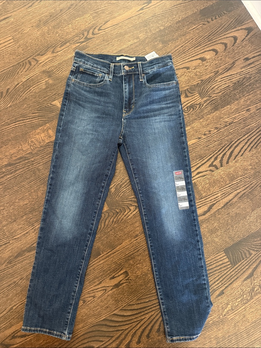 Levi's Women's Straight Leg Dark Blue Denim Jeans